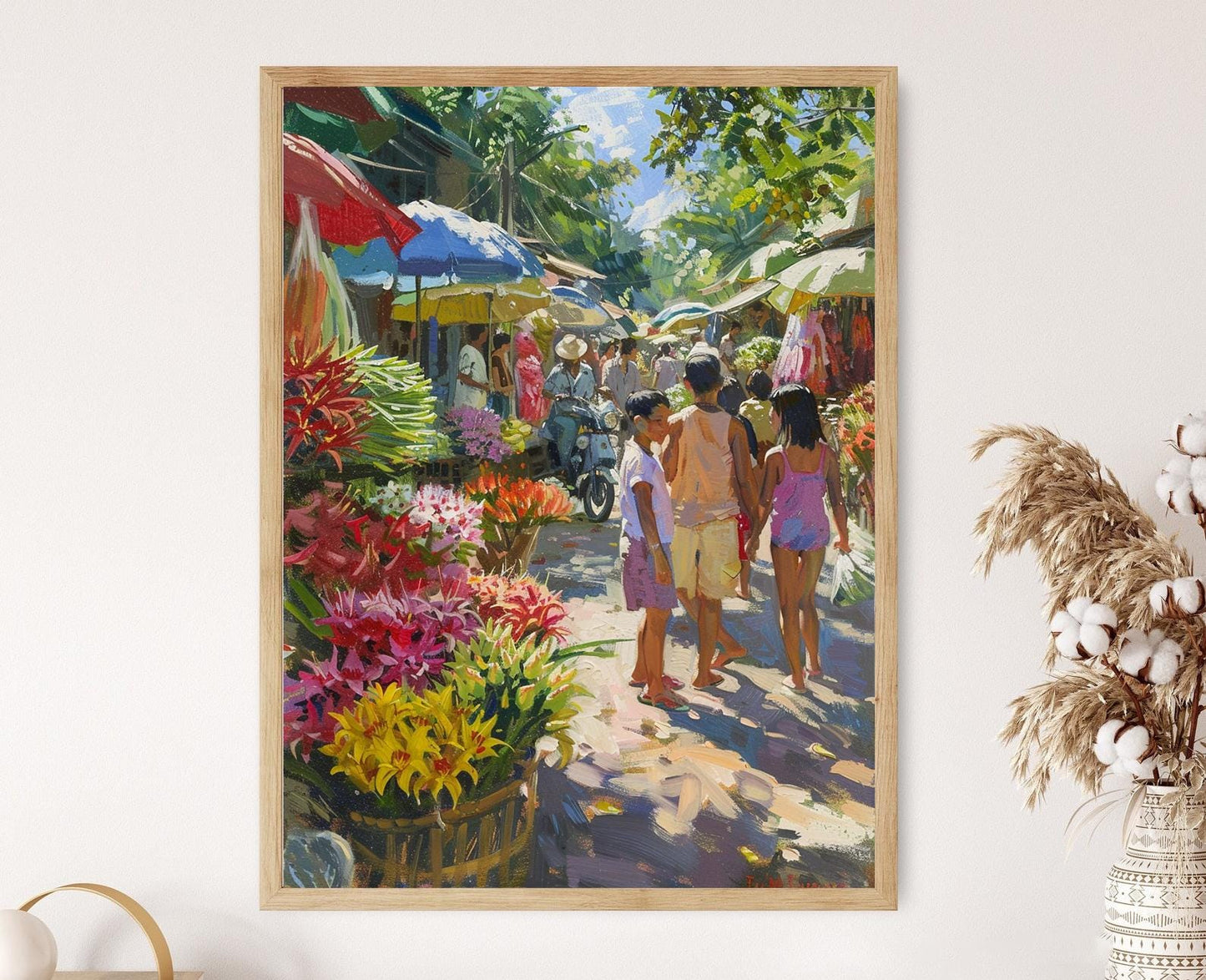 Affiche Marché Floral Philippin – Art Botanique Coloré