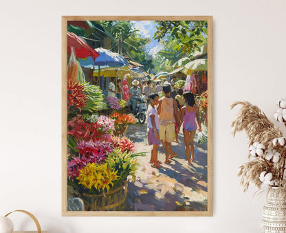 Affiche Marché Floral Philippin – Art Botanique Coloré