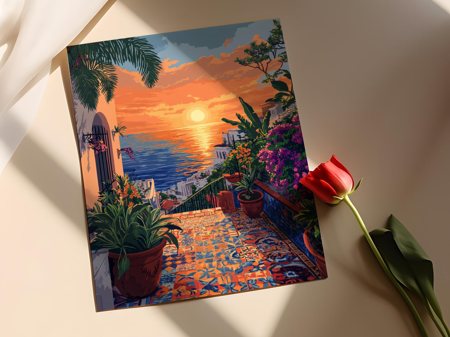Affiche Terrasse de Beyrouth – Impression artistique coucher de soleil