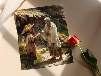 Affiche Scène de Village Philippine – Art Impression Gesture Mano Po