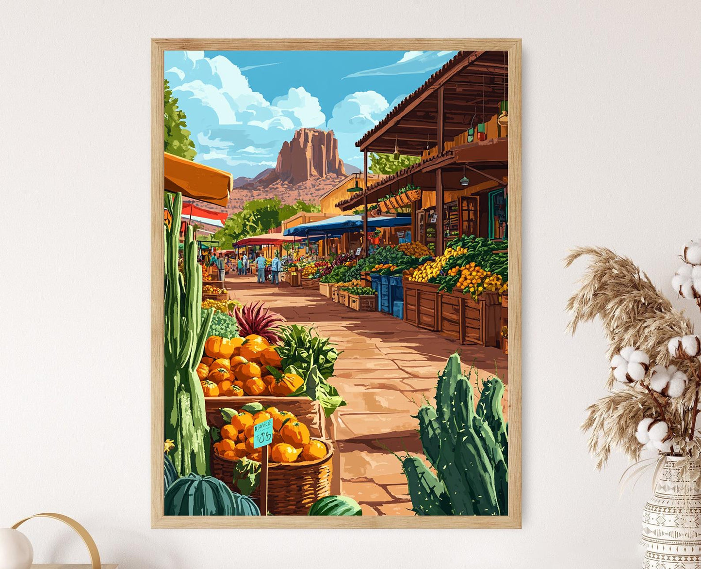 Affiche Marché Fermier Arizona – Impression Illustrée des Produits Locaux
