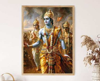 Affiche Bhagavad Gita – Illustration Sacrée, Parfaite pour Méditation