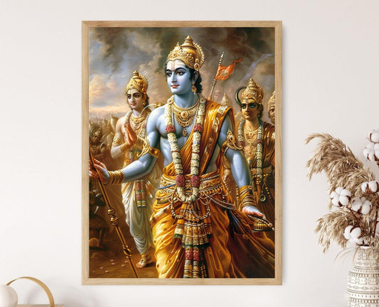 Affiche Bhagavad Gita – Illustration Sacrée, Parfaite pour Méditation