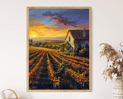 Affiche Vignoble Français – Poster Paysage Élégant sur Papier Mat