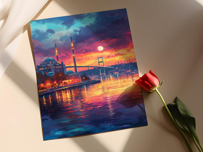 Affiche Istanbul – Poster de l'horizon et du pont du Bosphore