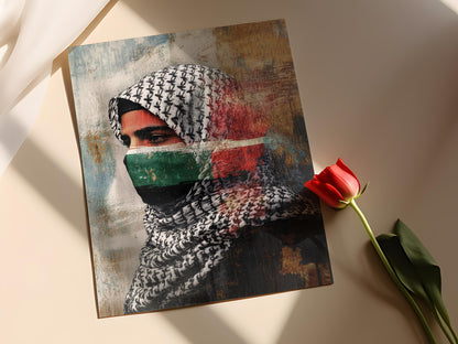 Affiche Kéfié Palestinien – Art Abstrait, Symbole de Résistance
