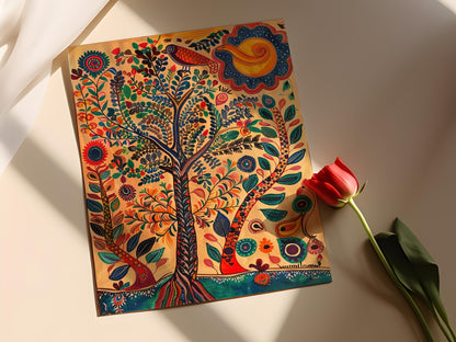 Affiche Madhubani Indienne – Poster Art Populaire Traditionnelle