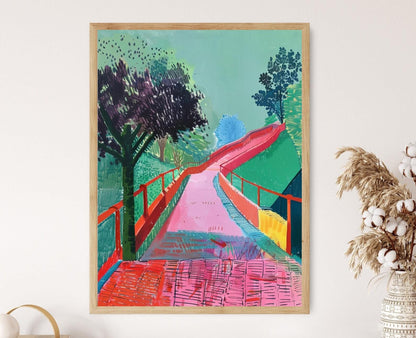 Affiche Pop Art "Marche sur le Pont" – Décoration Murale Éclatante