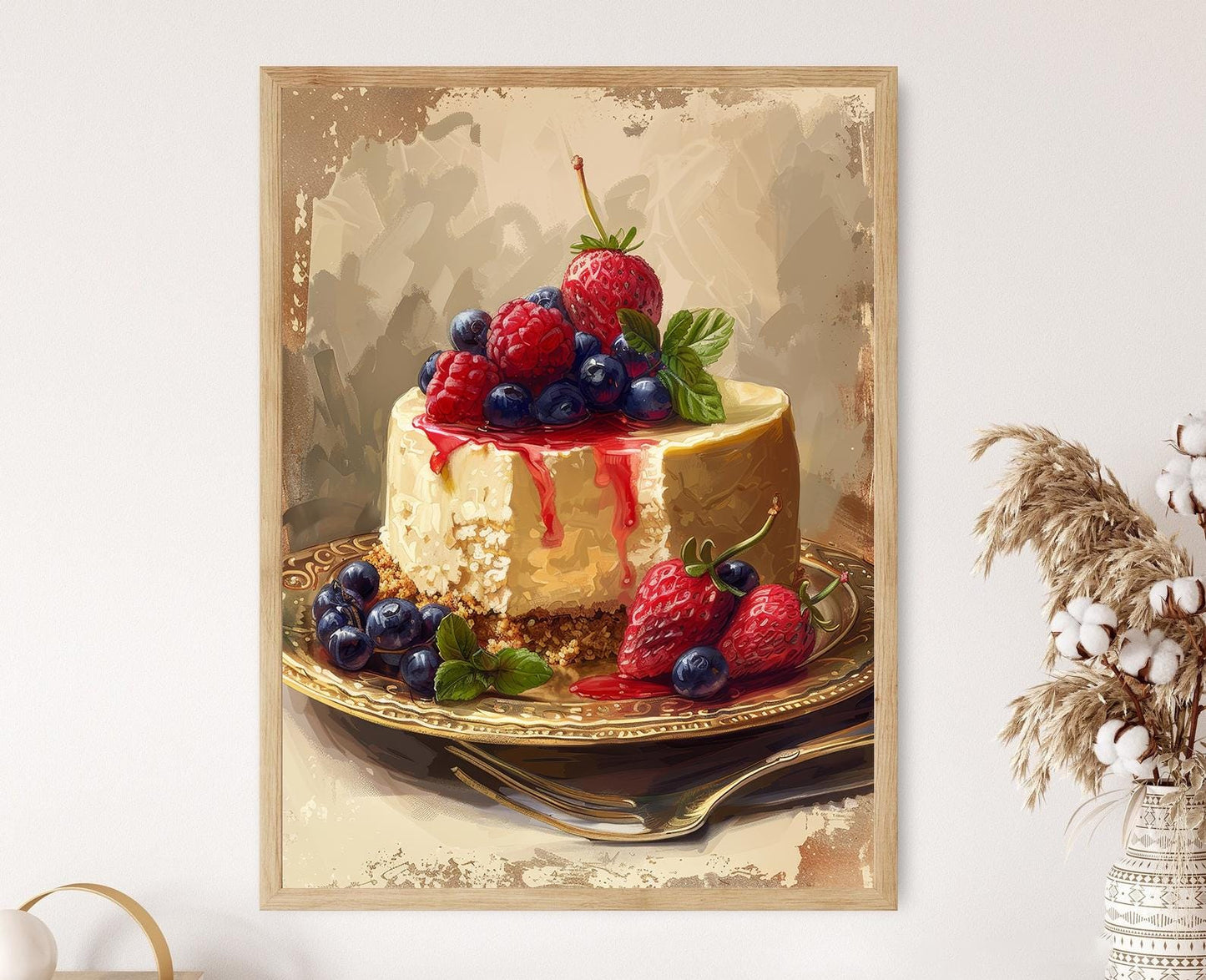 Affiche Cheesecake – Illustration Colorée de Dessert Délicieux
