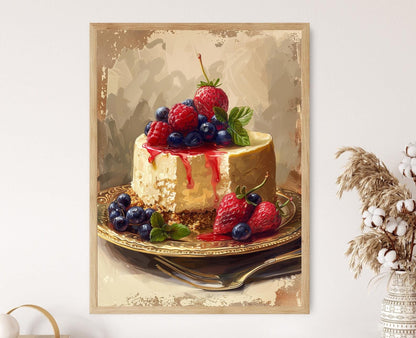 Affiche Cheesecake – Illustration Colorée de Dessert Délicieux