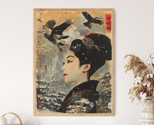 Affiche Vintage Japonaise – Poster Art Mural Rétro Nippon
