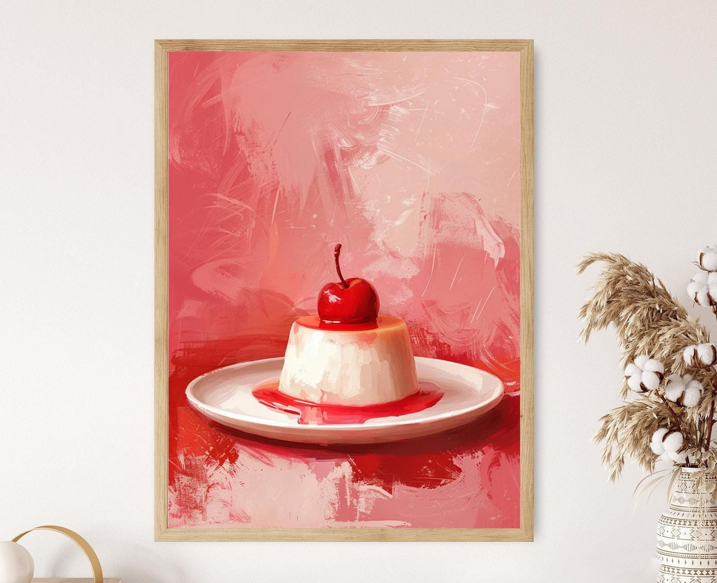 Affiche Panna Cotta – Illustration Aquarelle Élégante de Dessert Italien