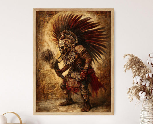 Affiche Xipe Totec – Poster Art de l'Aztèque de Renouvellement