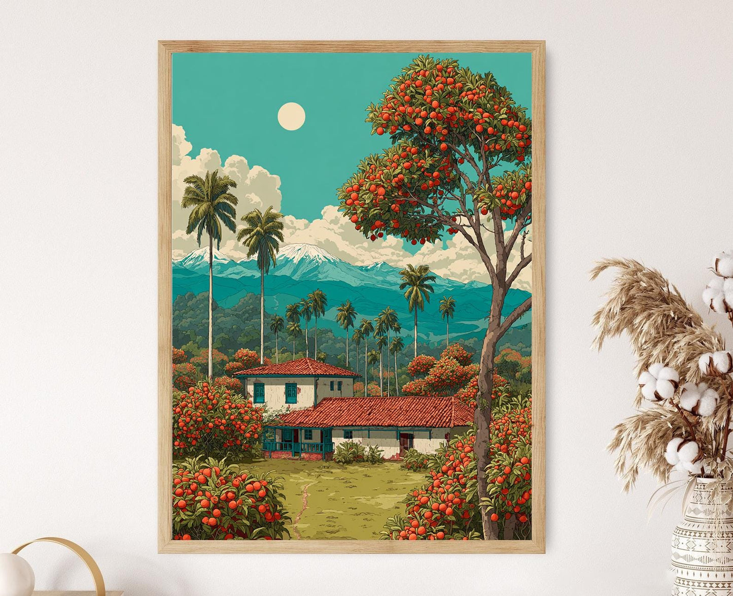 Affiche Palmeraie de Cartago – Poster Art Tropical Costaricain
