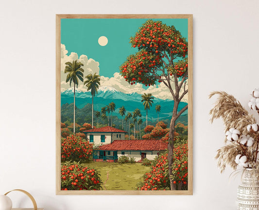 Affiche Palmeraie de Cartago – Poster Art Tropical Costaricain