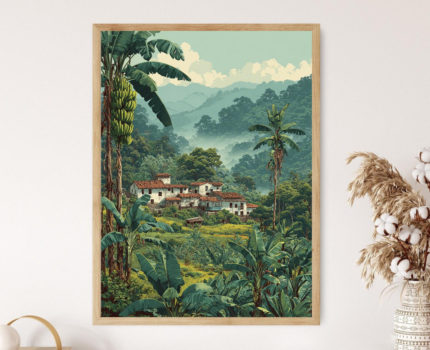 Affiche Bananiers de Tegucigalpa – Art de Ferme Fruitée Tropicale