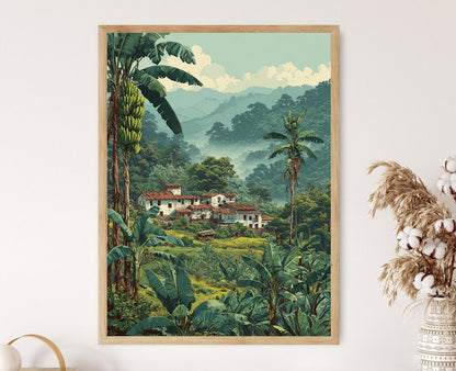 Affiche Bananiers de Tegucigalpa – Art de Ferme Fruitée Tropicale