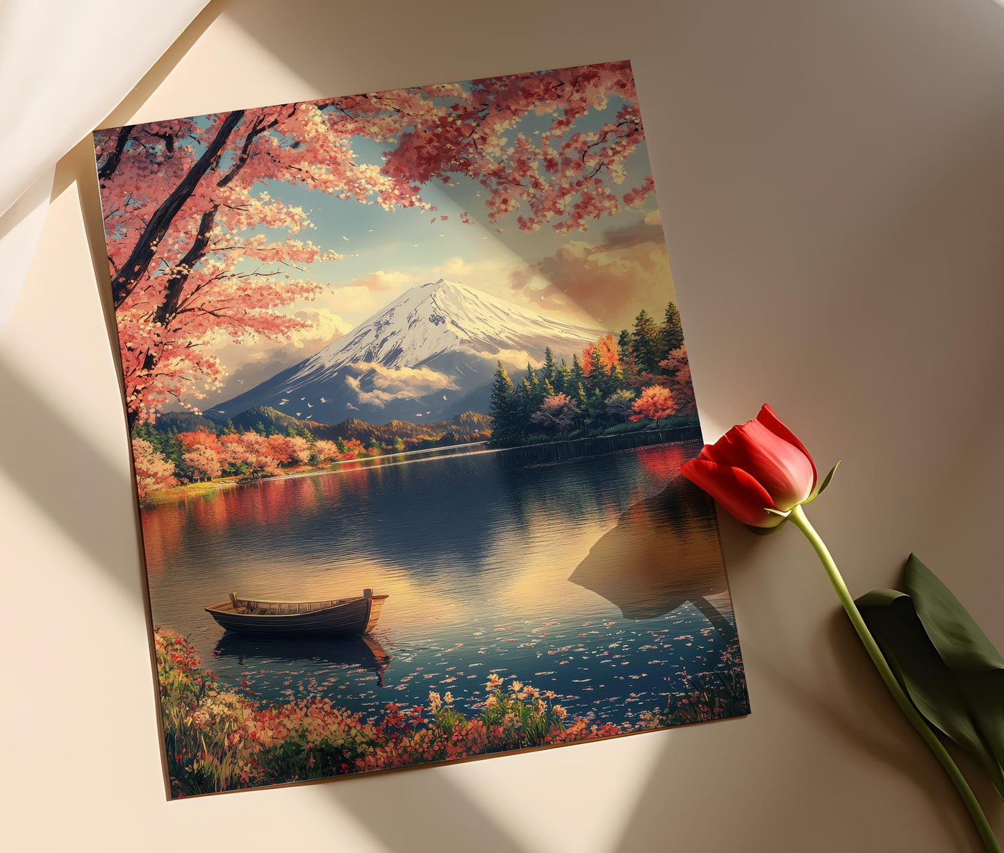 Affiche Mont Fuji et Cerisiers en Fleurs – Impression Art Inspirée par Hiroaki Takahashi