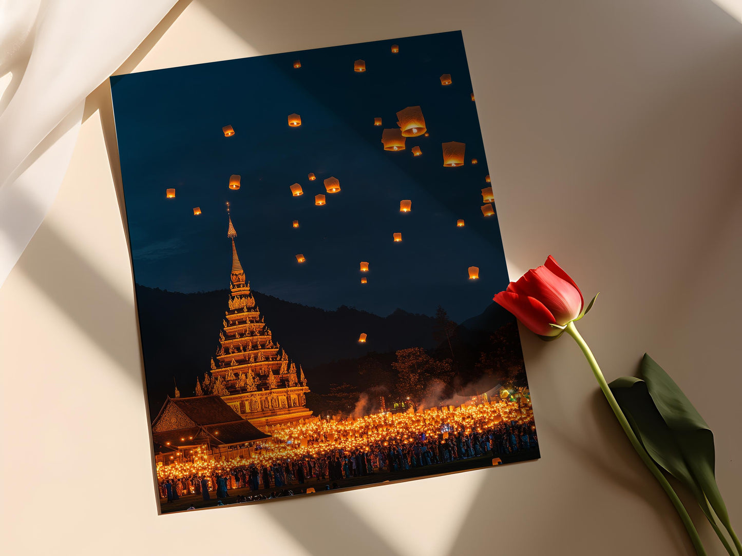 Affiche Festival des Lanternes Yi Peng – Poster de Chiang Mai Éclatant