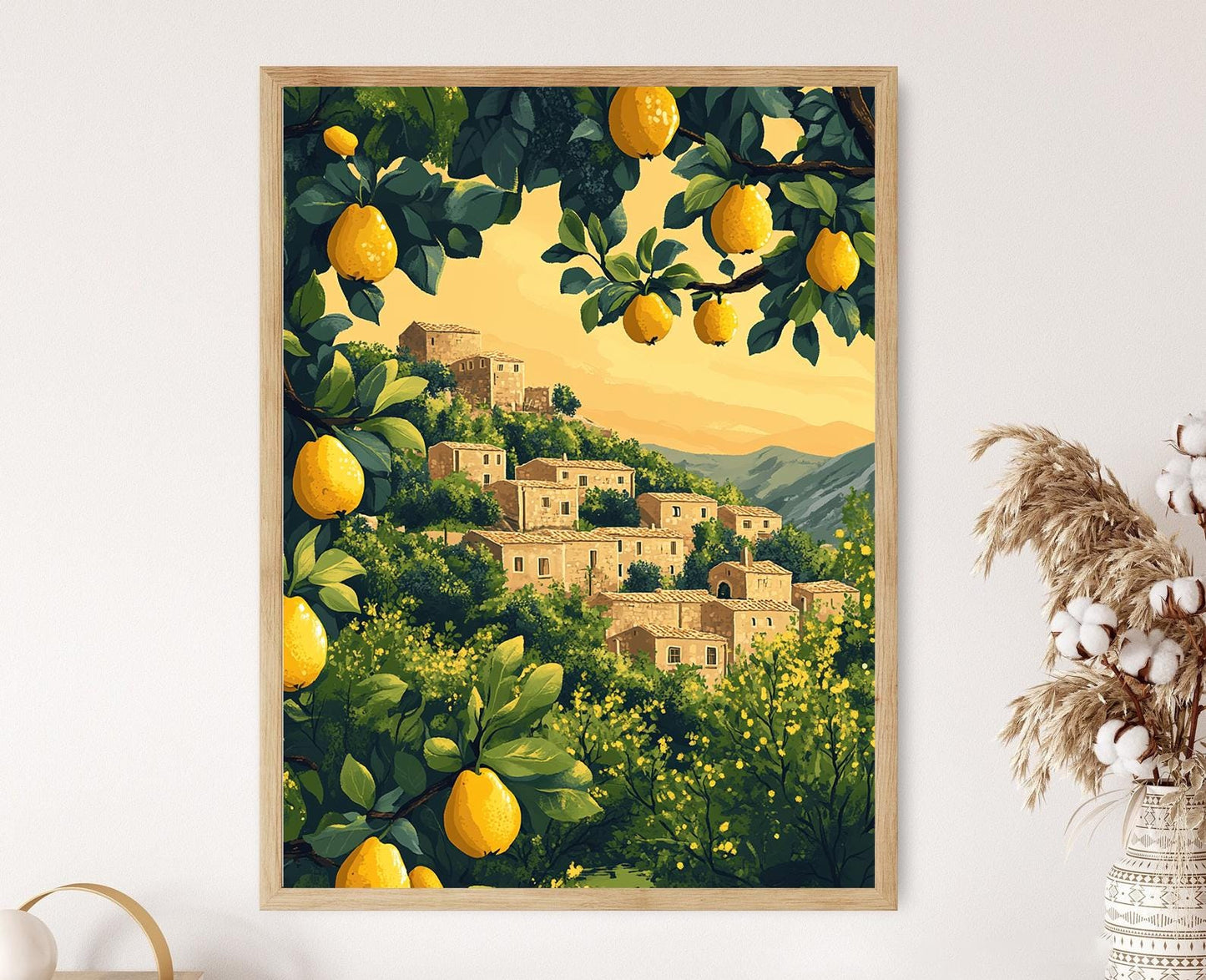 Affiche Verger de Poires Mardin – Imprimé Art Terrasse en Pierre Turque