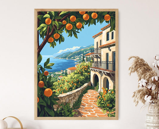 Affiche Verger de Citrons – Poster Art de Ferme Côtière Libanaise