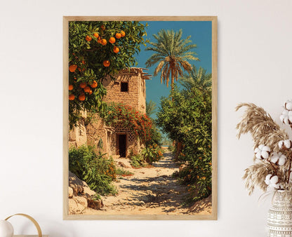 Affiche Verger d'agrumes à Basra – Impression artistique maison en briques iraquiennes