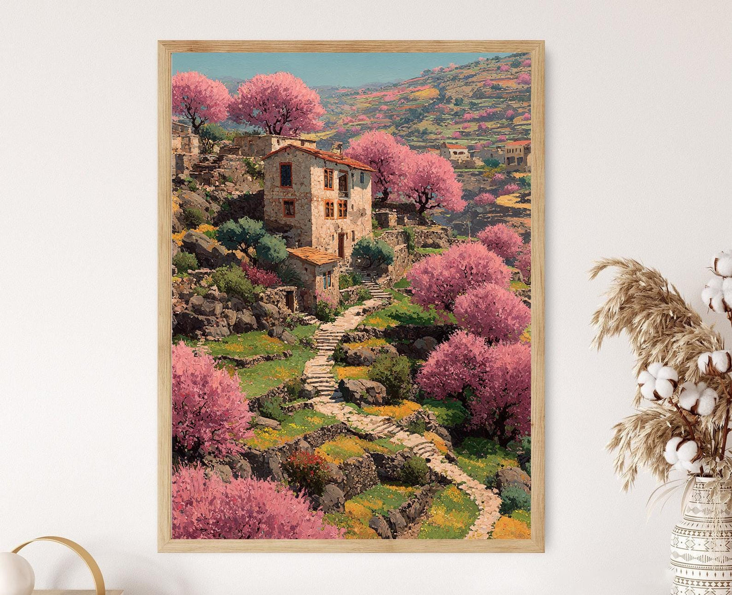 Affiche Pêchers d'Erbil – Poster Art de la Ferme Kurde Irakienne