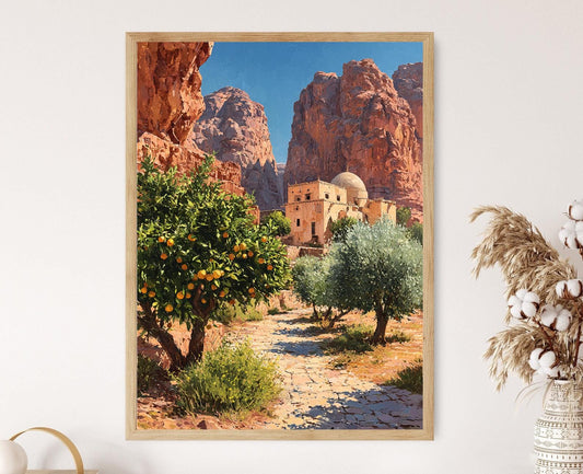 Affiche Al-Ula – Poster Art de Ferme de Boue Saoudienne