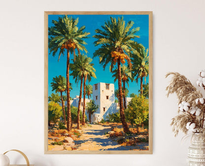 Affiche de Palmeraie Muscat – Imprimé Art de Villa Omanaise