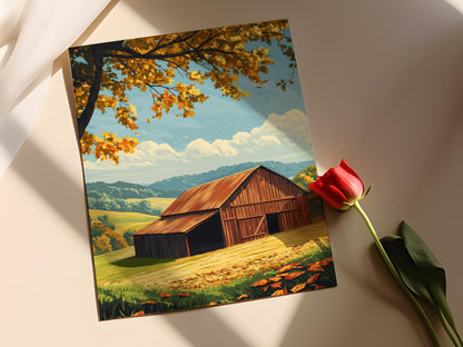 Affiche Ferme de Tabac du Kentucky – Art Mural Paysage Rustique