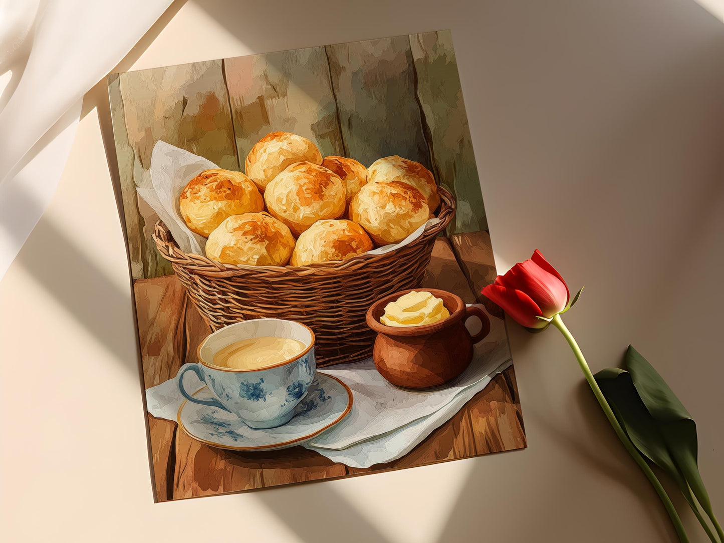 Affiche Brésilienne – Art Print Pão de Queijo, Café & Beurre