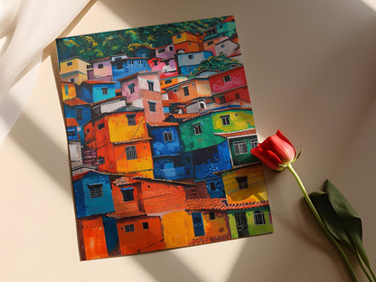 Affiche Art Favela : Scène de Rue Brésilienne, Décoration Colorée