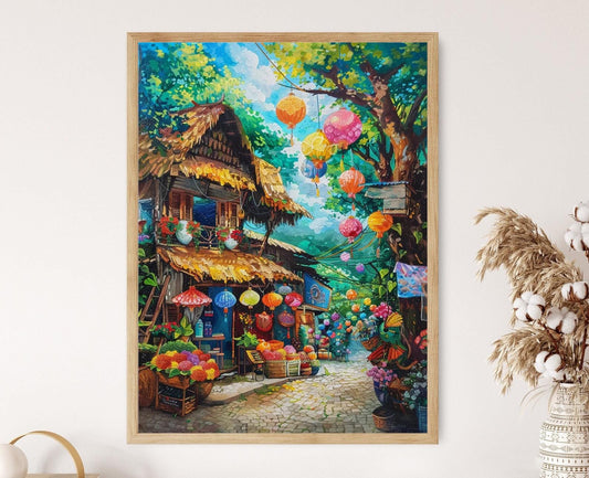 Affiche Village Philippin – Poster Giclée d'Art Authentique des Philippines