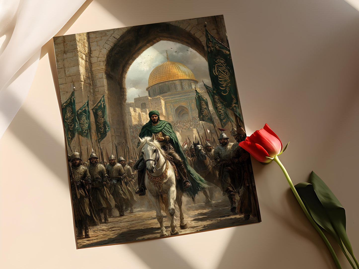 Affiche Saladin à Jérusalem – Art médiéval de l'histoire ayyoubide