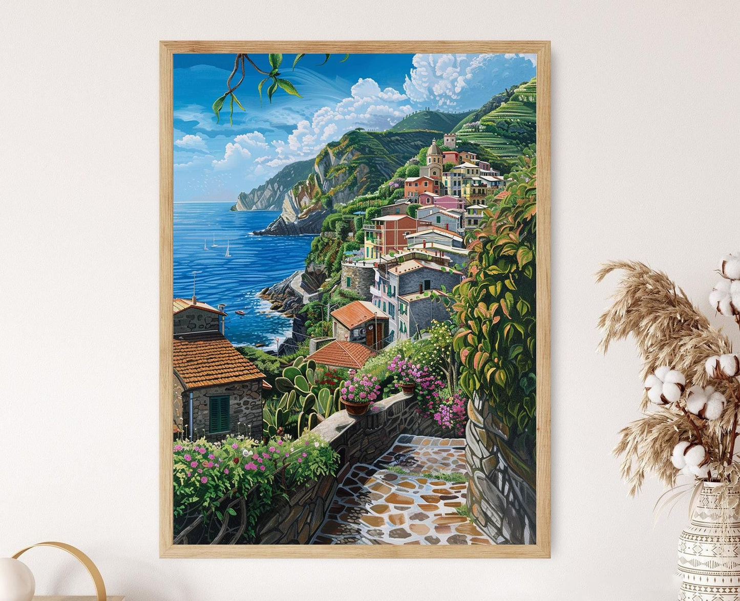 Affiche Cinque Terre – Poster Art de Mur Vibrant de Paysage Marin