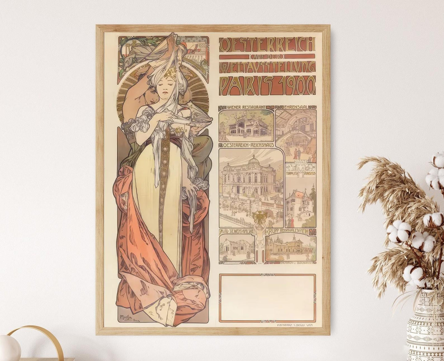 Affiche Autriche à l'Exposition Universelle 1900 – Poster Mucha Élégant