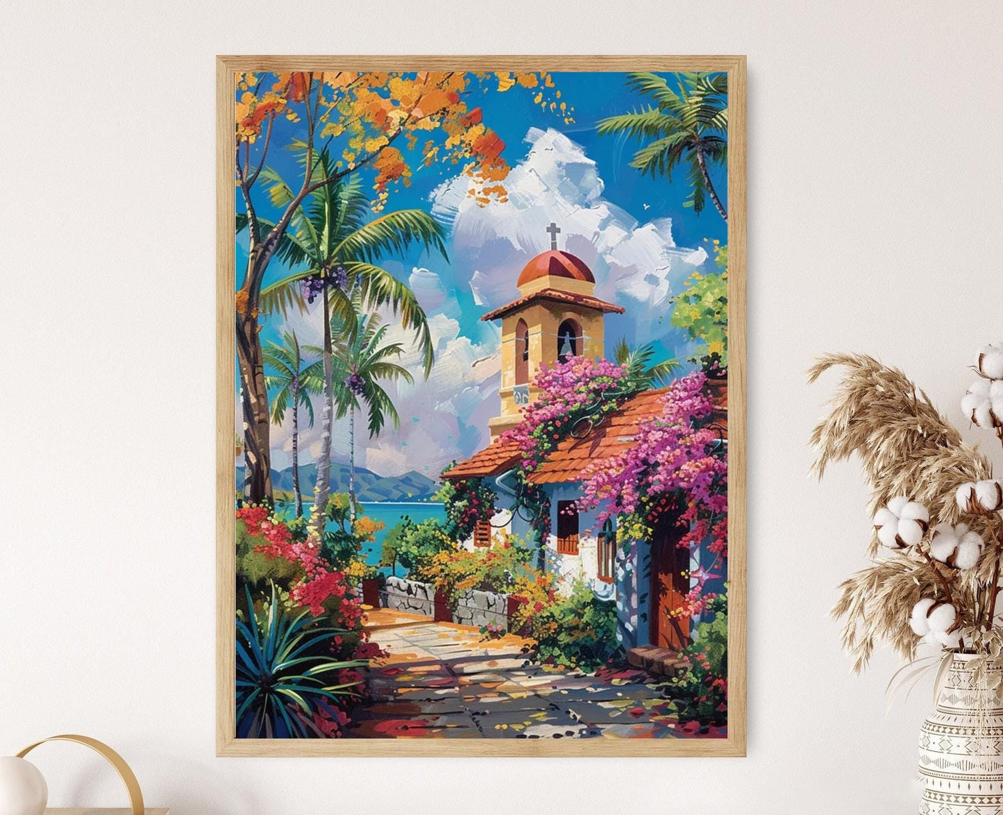 Affiche Église Filipino – Illustration Artistique pour Décor et Cadeau de Mariage