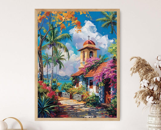 Affiche Église Filipino – Illustration Artistique pour Décor et Cadeau de Mariage