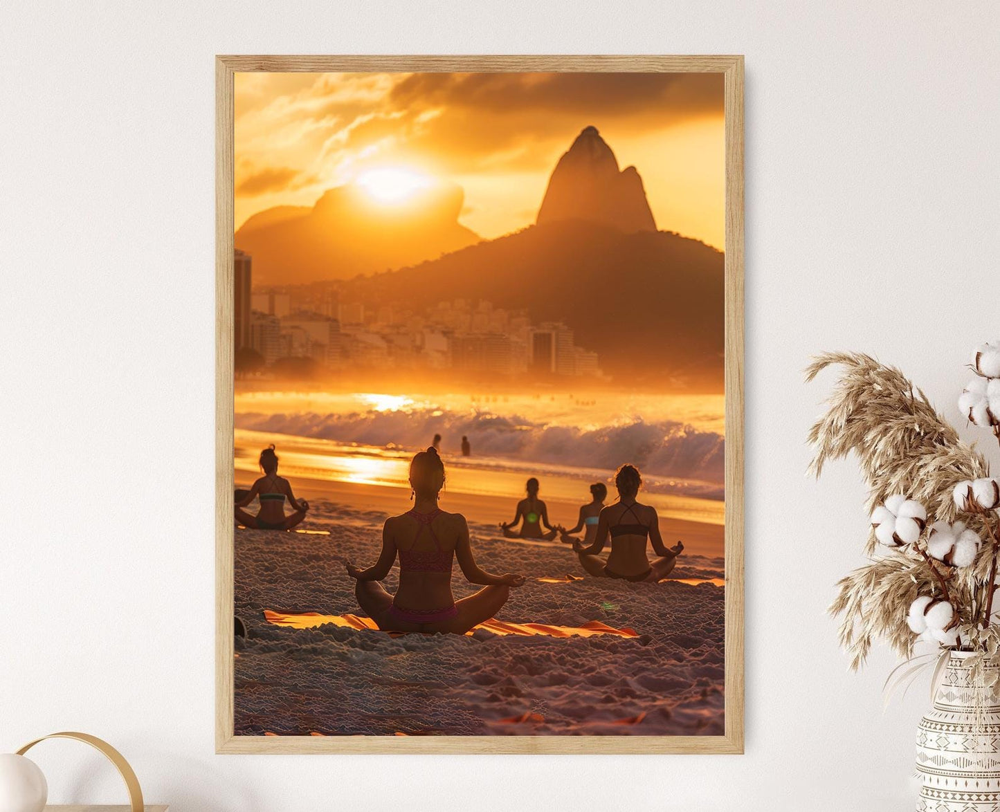 Affiche Ipanema – Poster Yoga Matinal, Art Mural Brésilien Éclatant