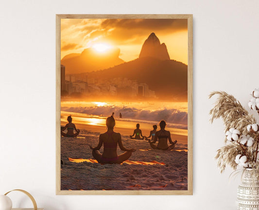Affiche Ipanema – Poster Yoga Matinal, Art Mural Brésilien Éclatant