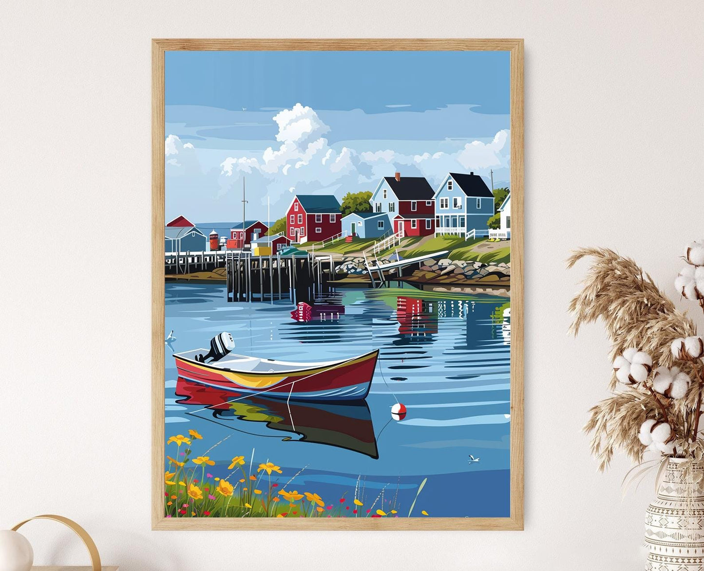 Affiche Halifax – Impression artistique de la Nouvelle-Écosse à la main