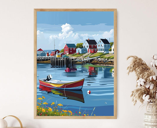 Affiche Halifax – Impression artistique de la Nouvelle-Écosse à la main