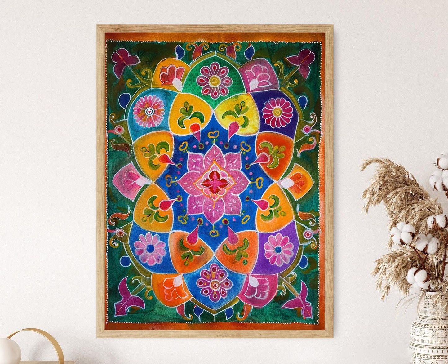 Affiche Motif Rangoli – Art Sacré, Décor Spirituel et Cadeau Festif