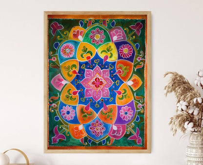 Affiche Motif Rangoli – Art Sacré, Décor Spirituel et Cadeau Festif