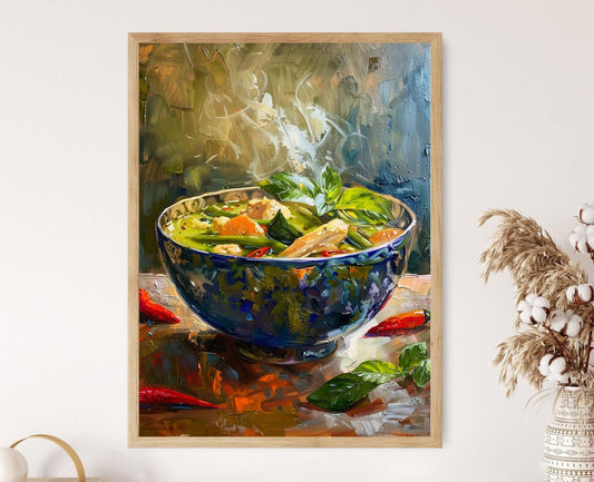 Affiche Curry Vert Thaï : Imprimé Coloré pour Cuisine Gourmande