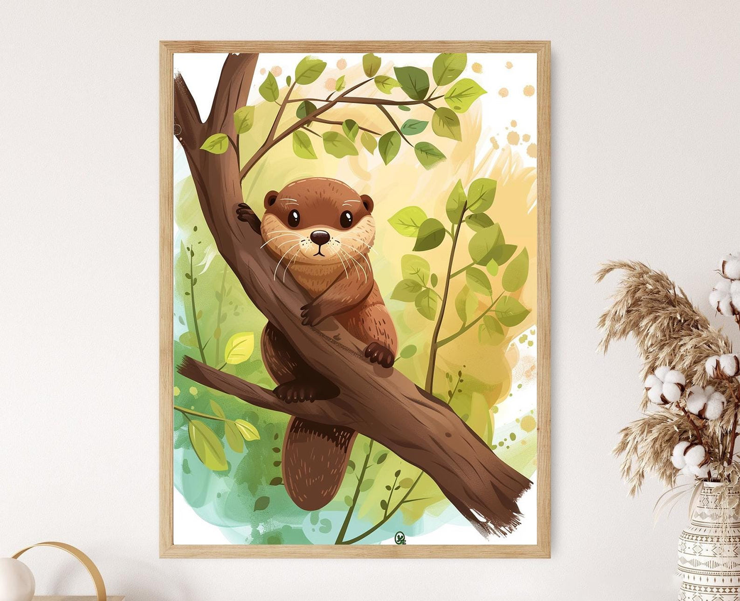 Affiche Loutre – Illustration Aquarelle Charmante pour Chambre d’Enfant