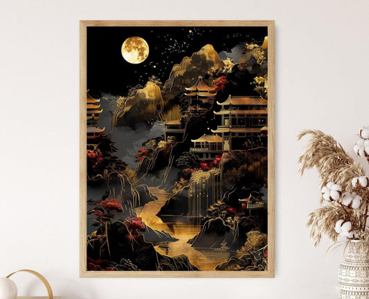 Affiche Vintage de Ville Chinoise – Poster Décor Historique Murale
