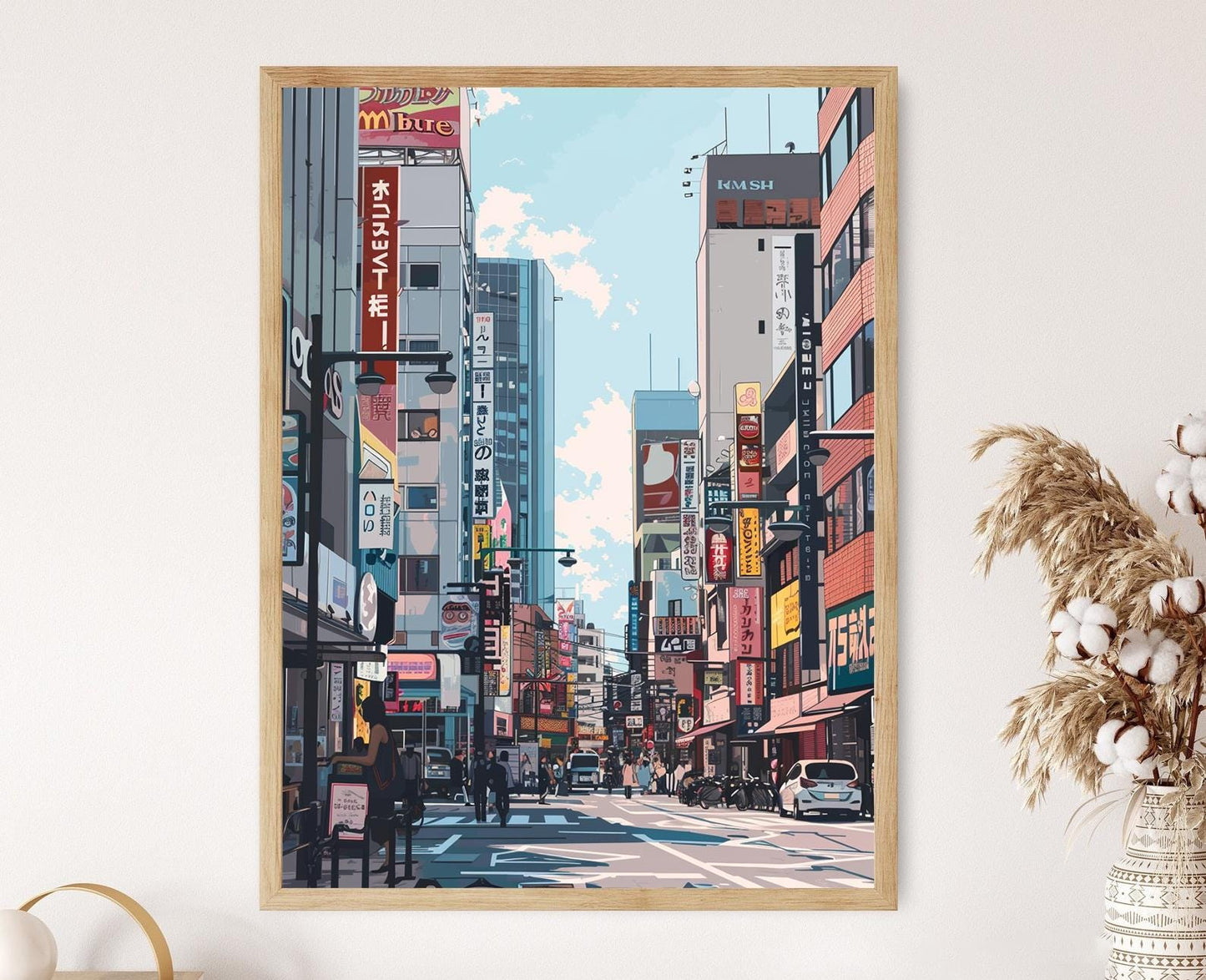 Affiche Akihabara Japon – Poster Scène Urbaine Tokyoïte Éclatante