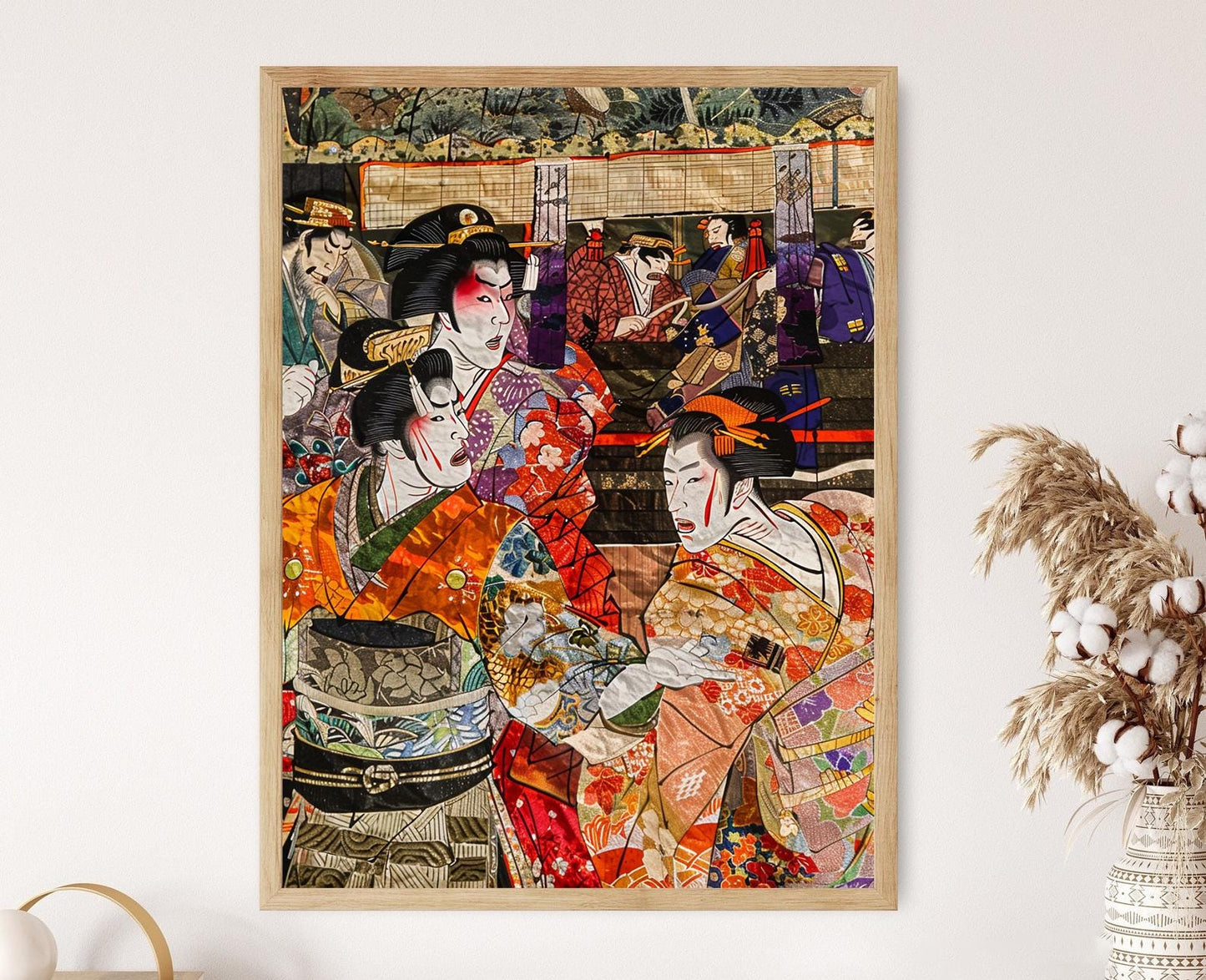 Affiche Kabuki – Peinture japonaise complexe pour un décor vibrant