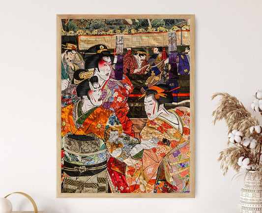 Affiche Kabuki – Peinture japonaise complexe pour un décor vibrant